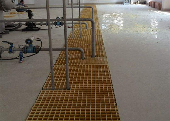 High Strength Chemical Resistant FRP Grating with Colorful Surface for Industrial Flooring