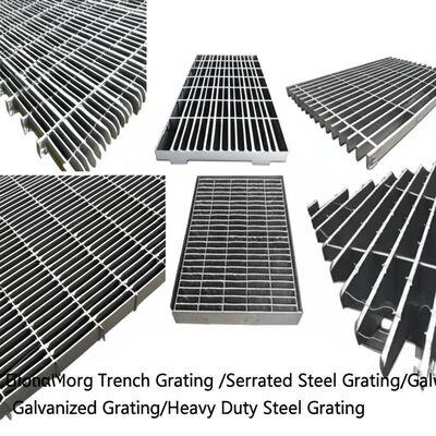 Heavy Duty Galvanized Steel Grating with Serrated Surface for Anti-Slip Applications