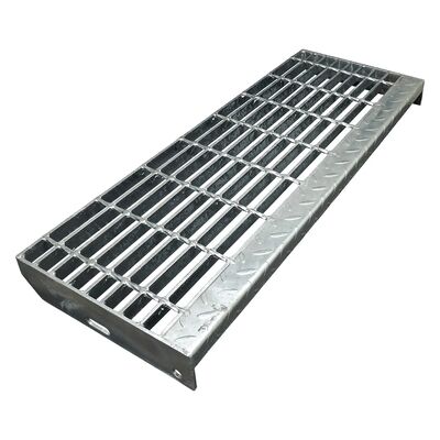 Hot-Dip Galvanized Steel Stair Treads with Square Grid Non-Slip Bar Grating for Walkways