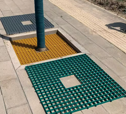 High Strength Chemical Resistant FRP Grating with Colorful Surface for Industrial Flooring